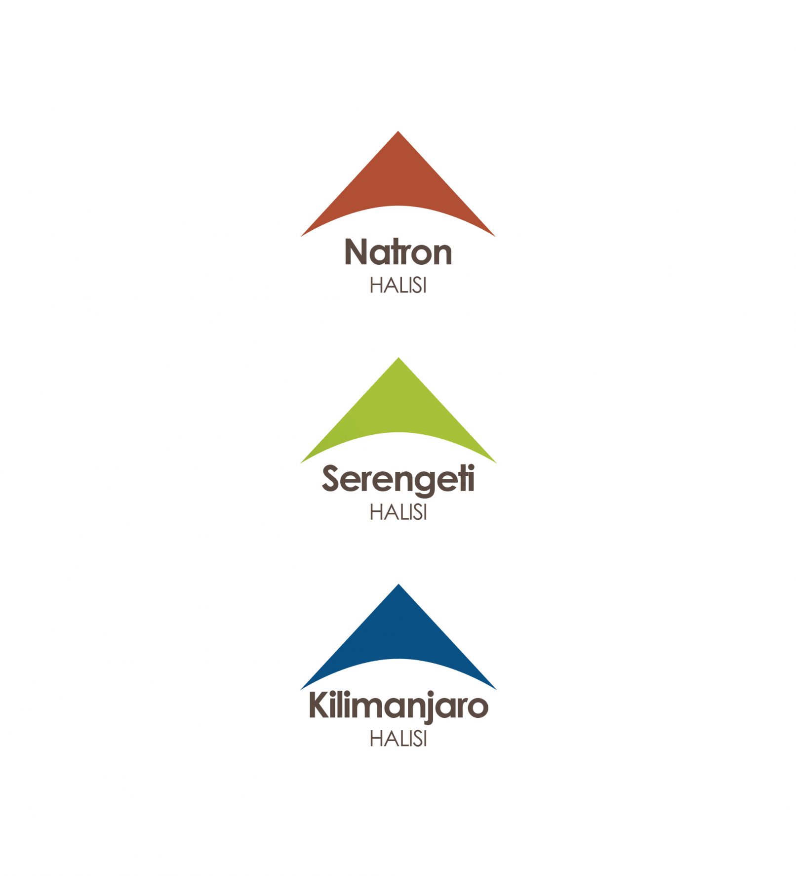 Natron Halisi logo, Serengeti Halisi logo, Kilimanjaro Halisi logo