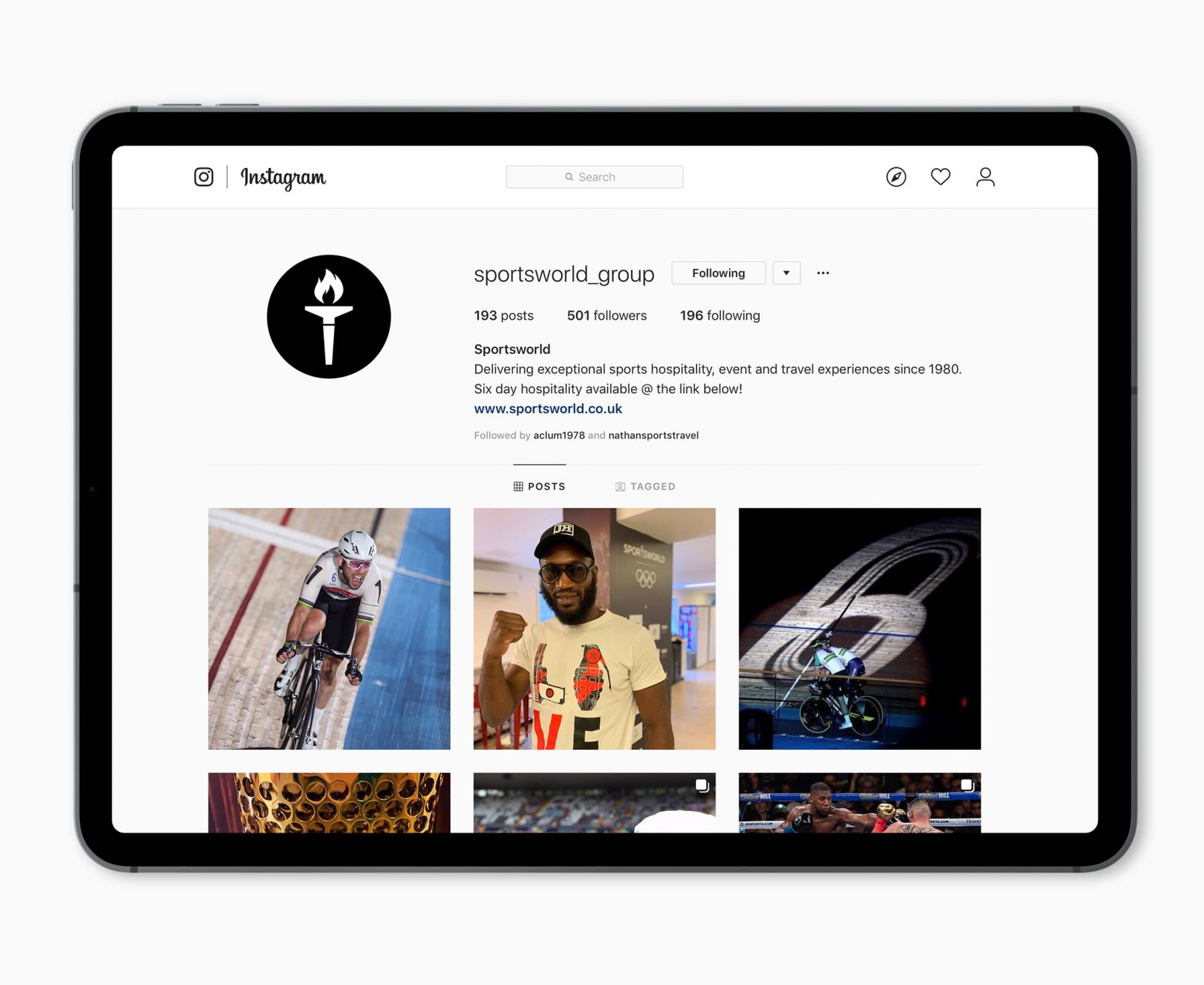 Sportsworld Social Media Instagram management