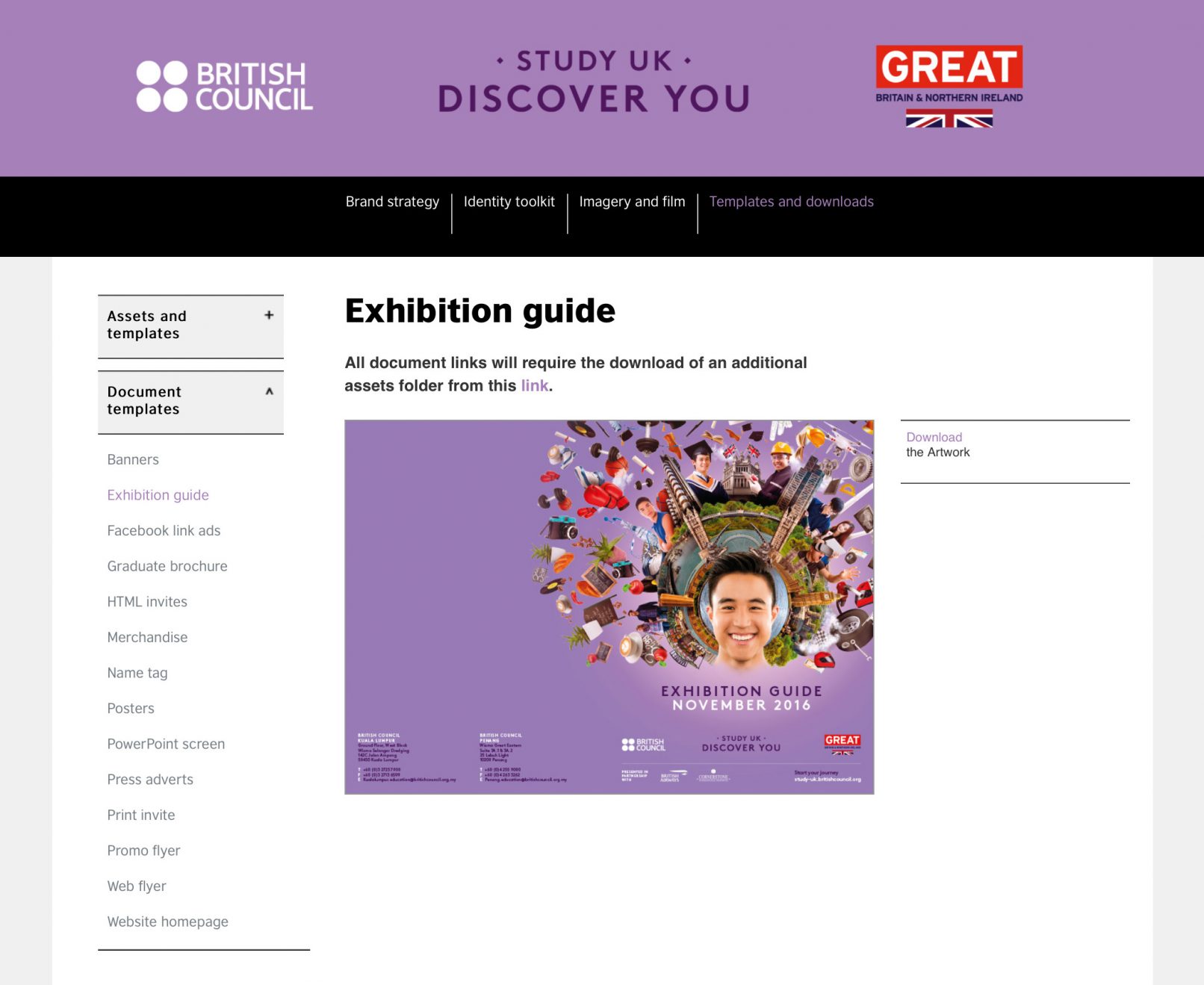 British Council Study UK brand design guidelines website