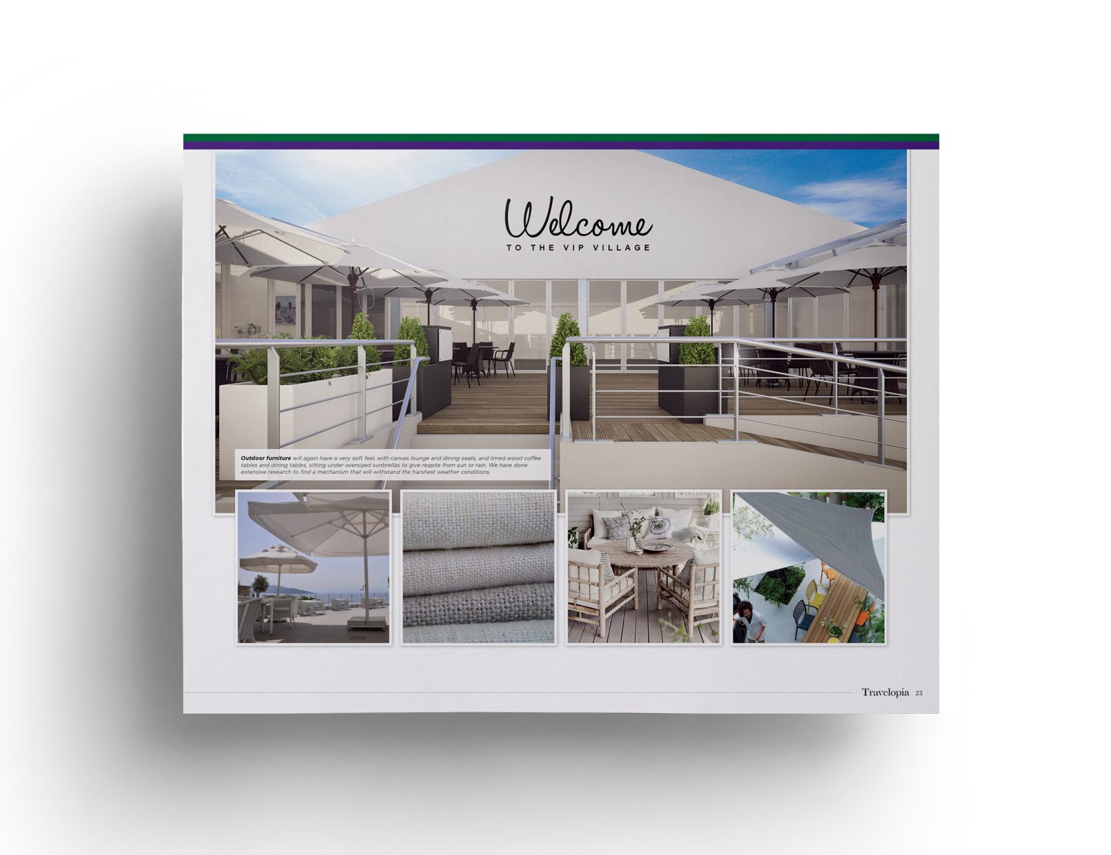 Travelopia Wimbledon Tender - 3D hospitality render spread