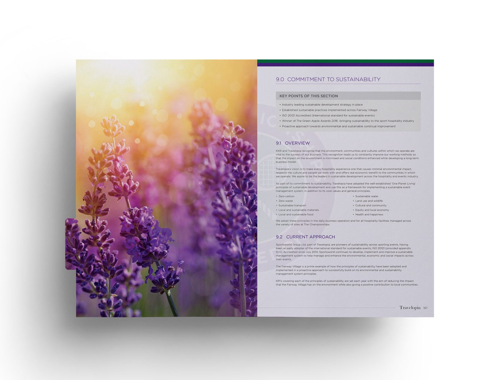 Travelopia Wimbledon Tender - Commitment to sustainability spread