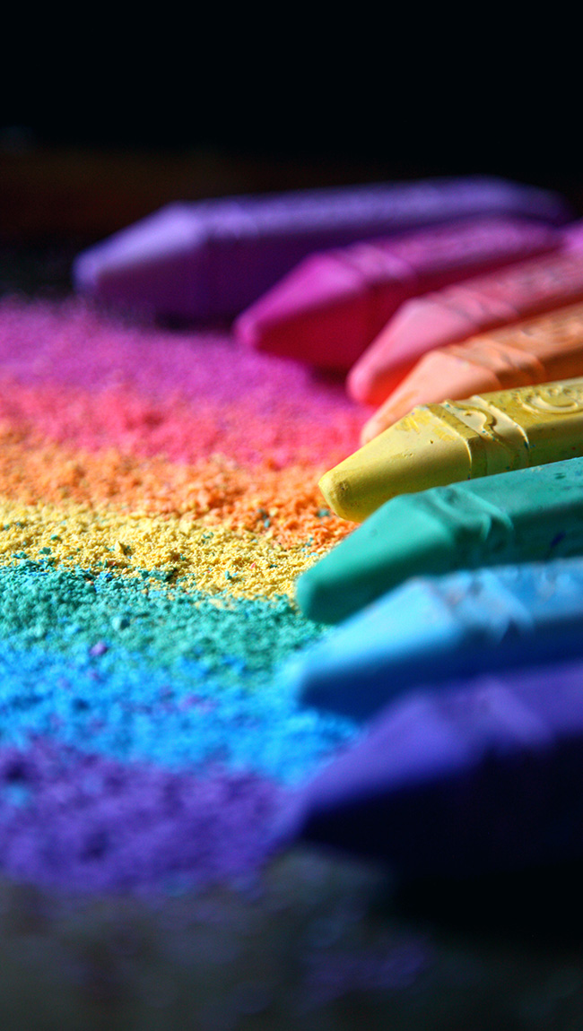 Crayons, rainbow, colours